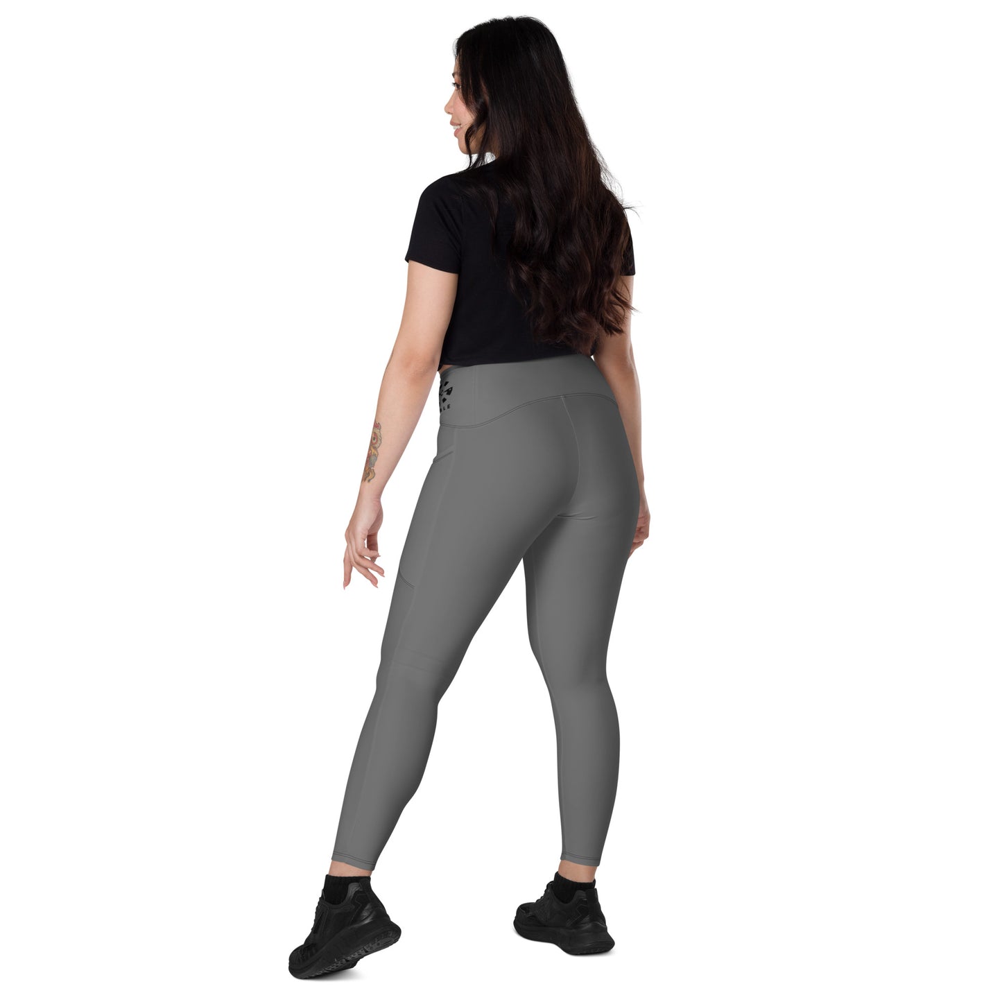 LAG Life's A Gamble Black Crossover leggings with pockets
