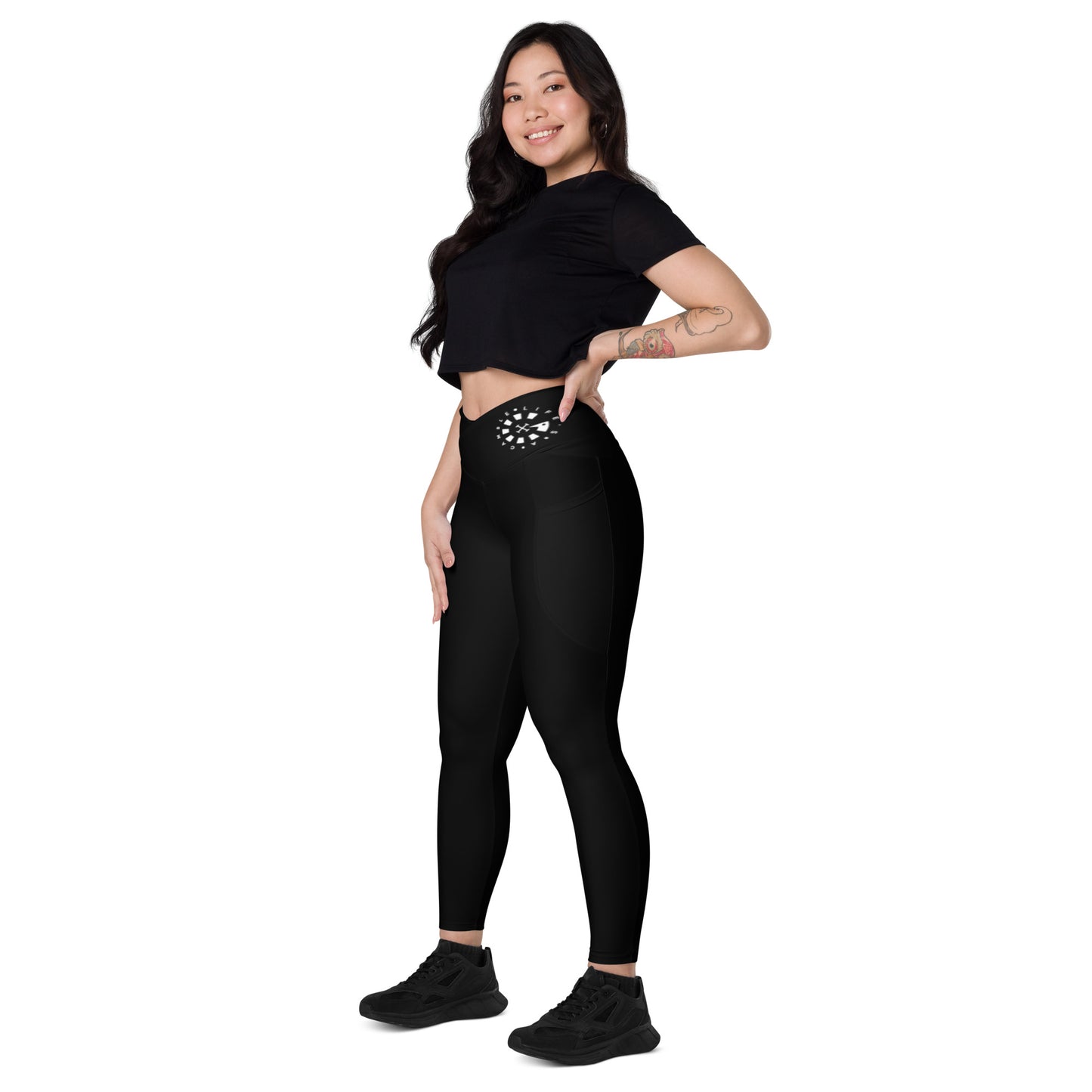 LAG Life's A Gamble Circle White Crossover leggings with pockets