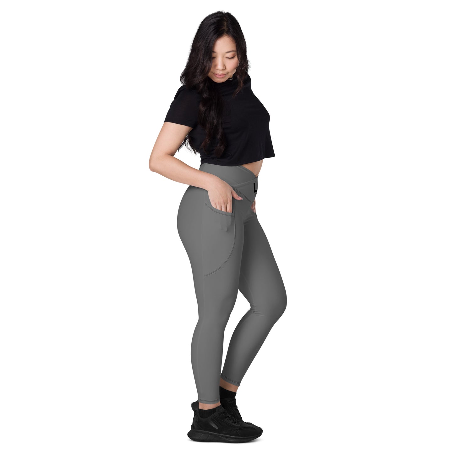 LAG Life's A Gamble Black Crossover leggings with pockets