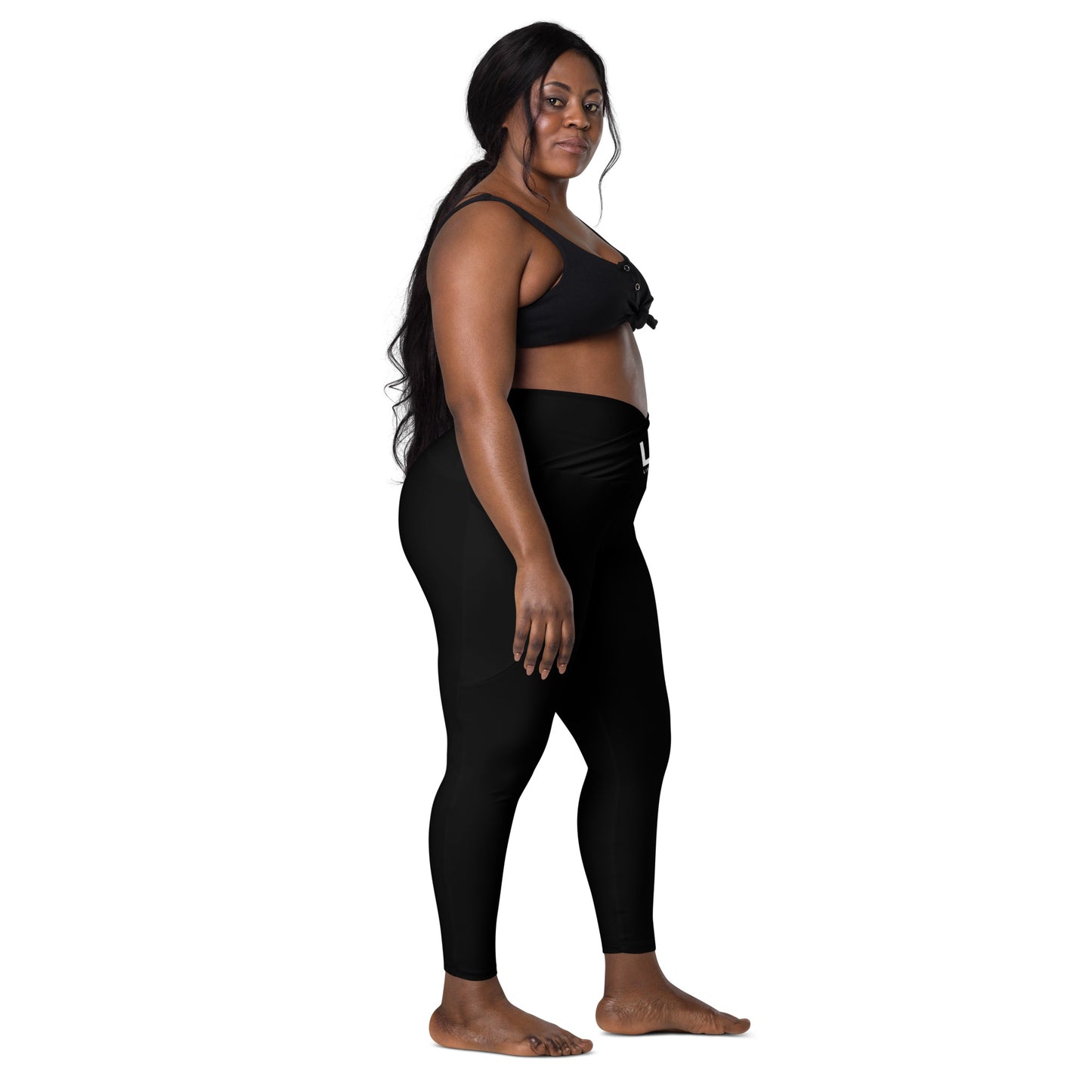 LAG Life's A Gamble White Crossover leggings with pockets