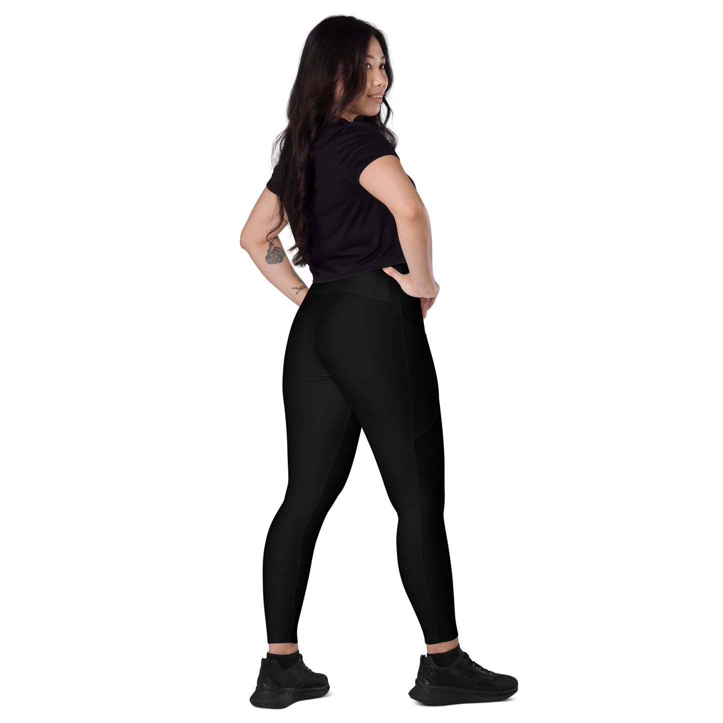 LAG Life's A Gamble Circle White Crossover leggings with pockets