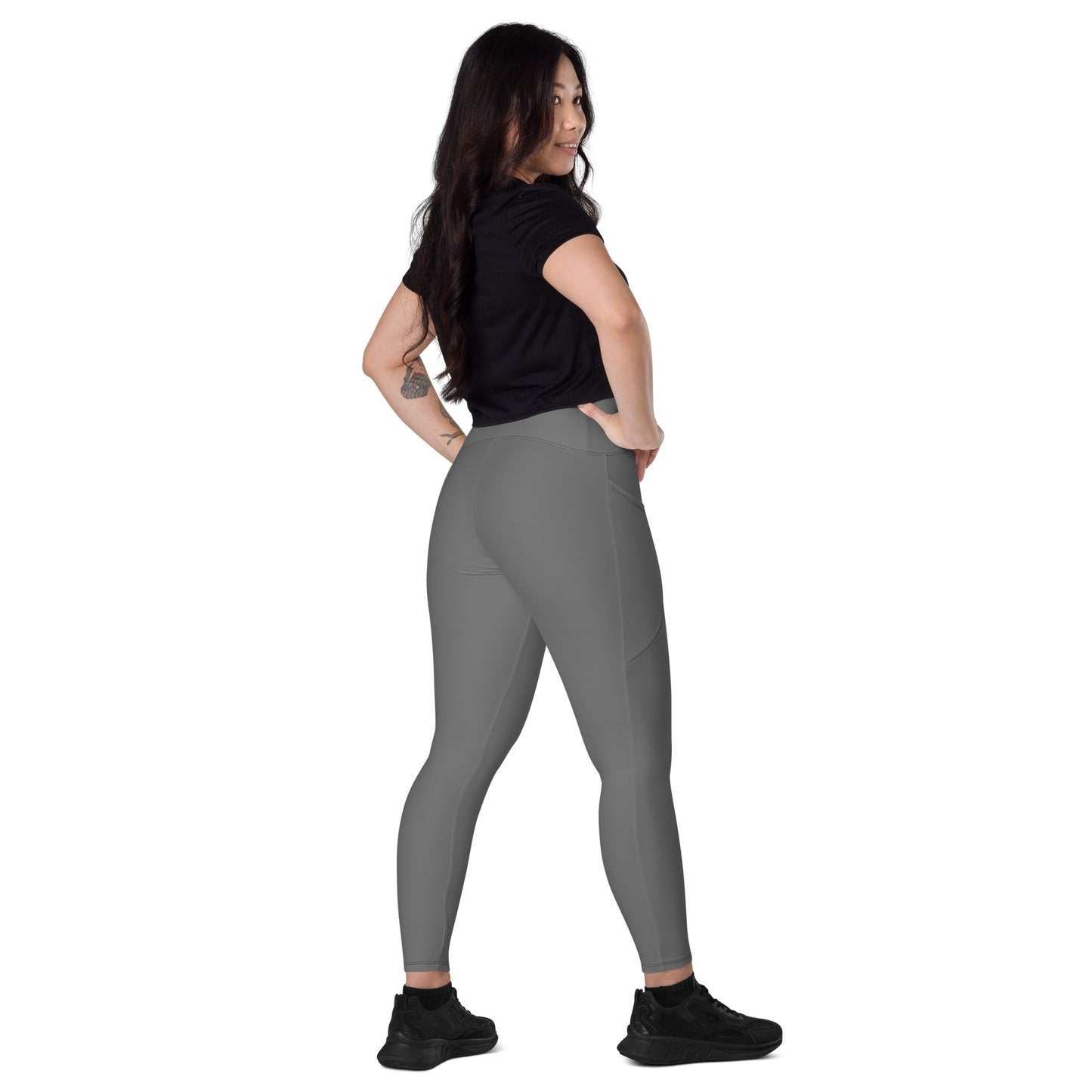 LAG Life's A Gamble Black Crossover leggings with pockets