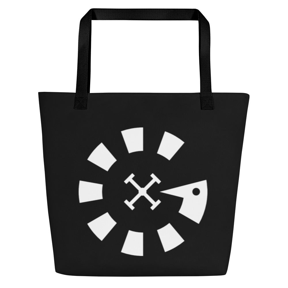 Big G White All-Over Print Large Tote Bag