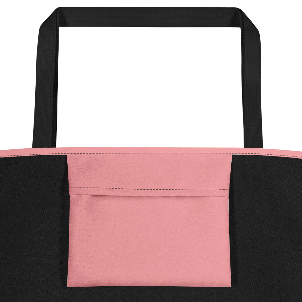Pink Hunii Beauty LAG Life's A Gamble Black All-Over Print Large Tote Bag