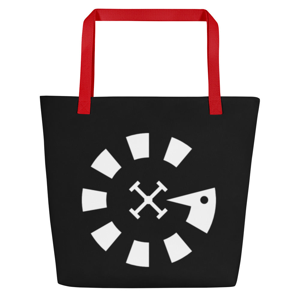 Big G White All-Over Print Large Tote Bag