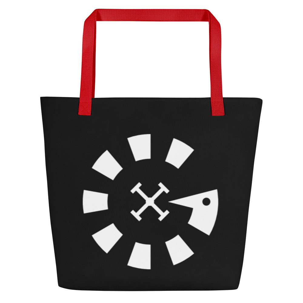 Big G White All-Over Print Large Tote Bag
