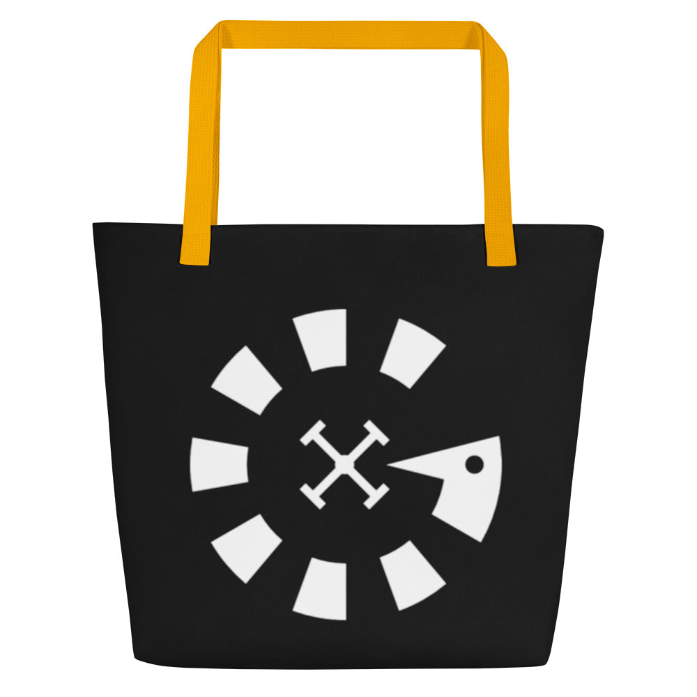 Big G White All-Over Print Large Tote Bag