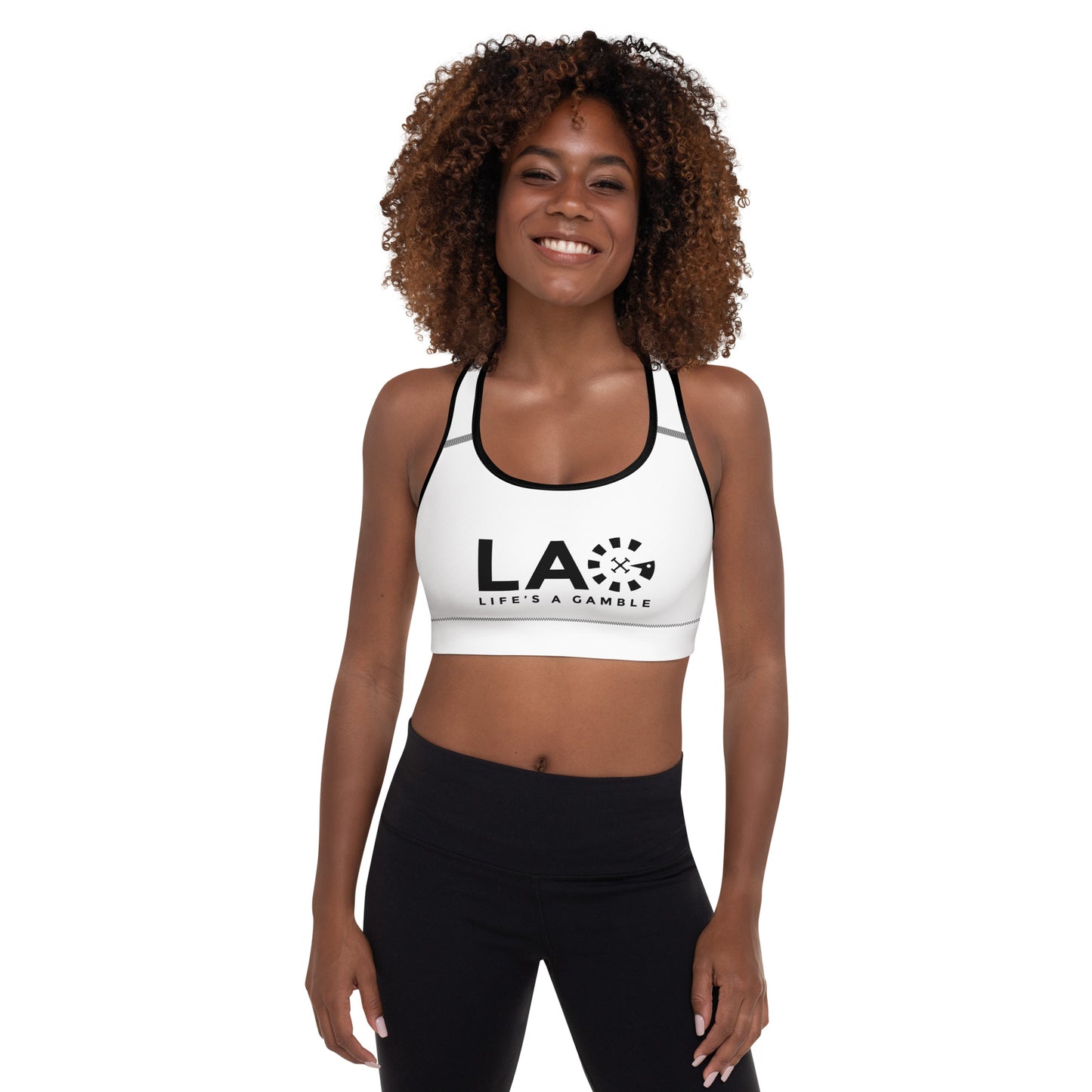 LAG Life's A Gamble Black Padded Sports Bra