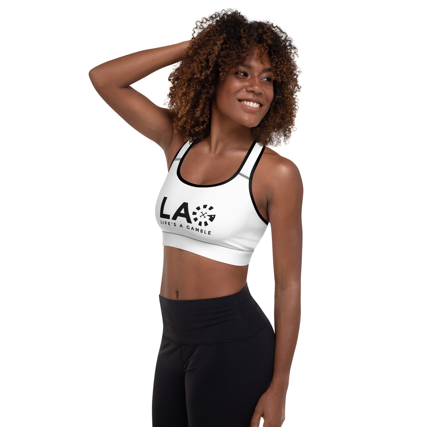 LAG Life's A Gamble Black Padded Sports Bra