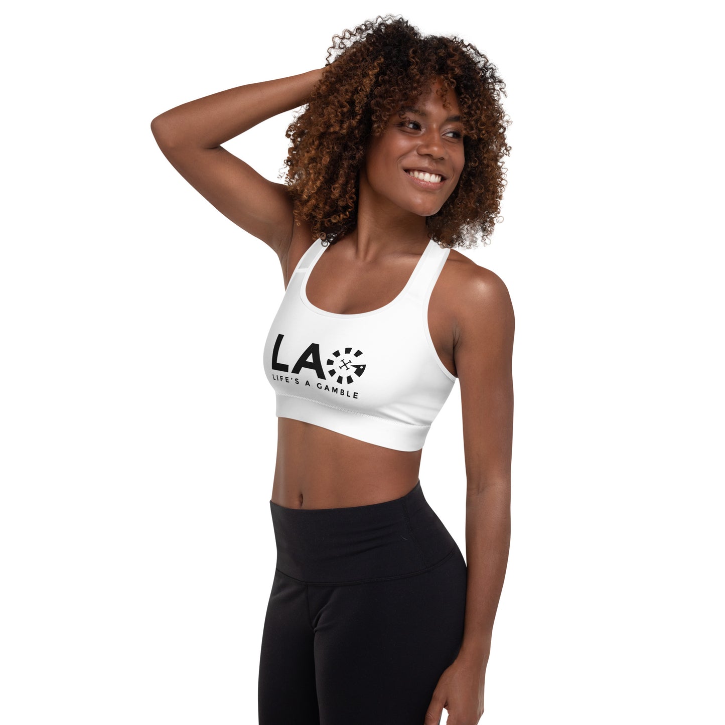 LAG Life's A Gamble Black Padded Sports Bra