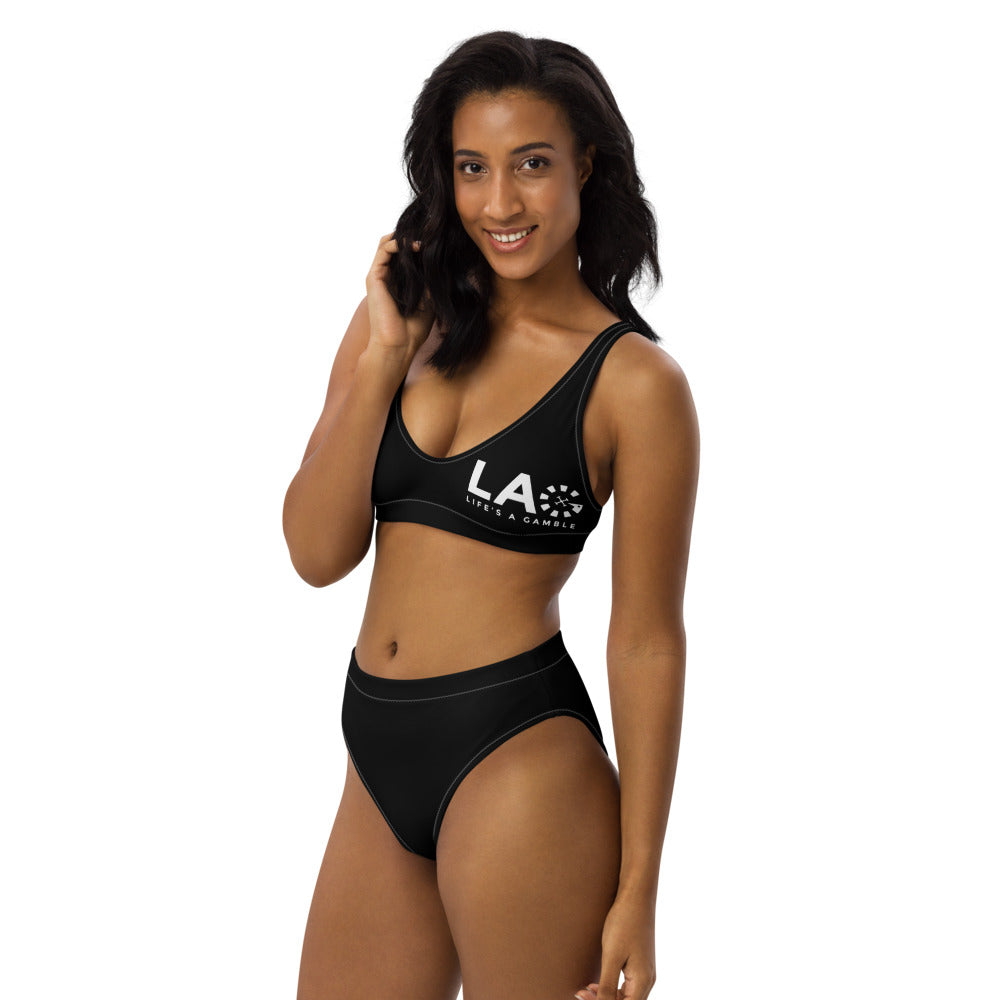 LAG Life's A Gamble White high-waisted bikini