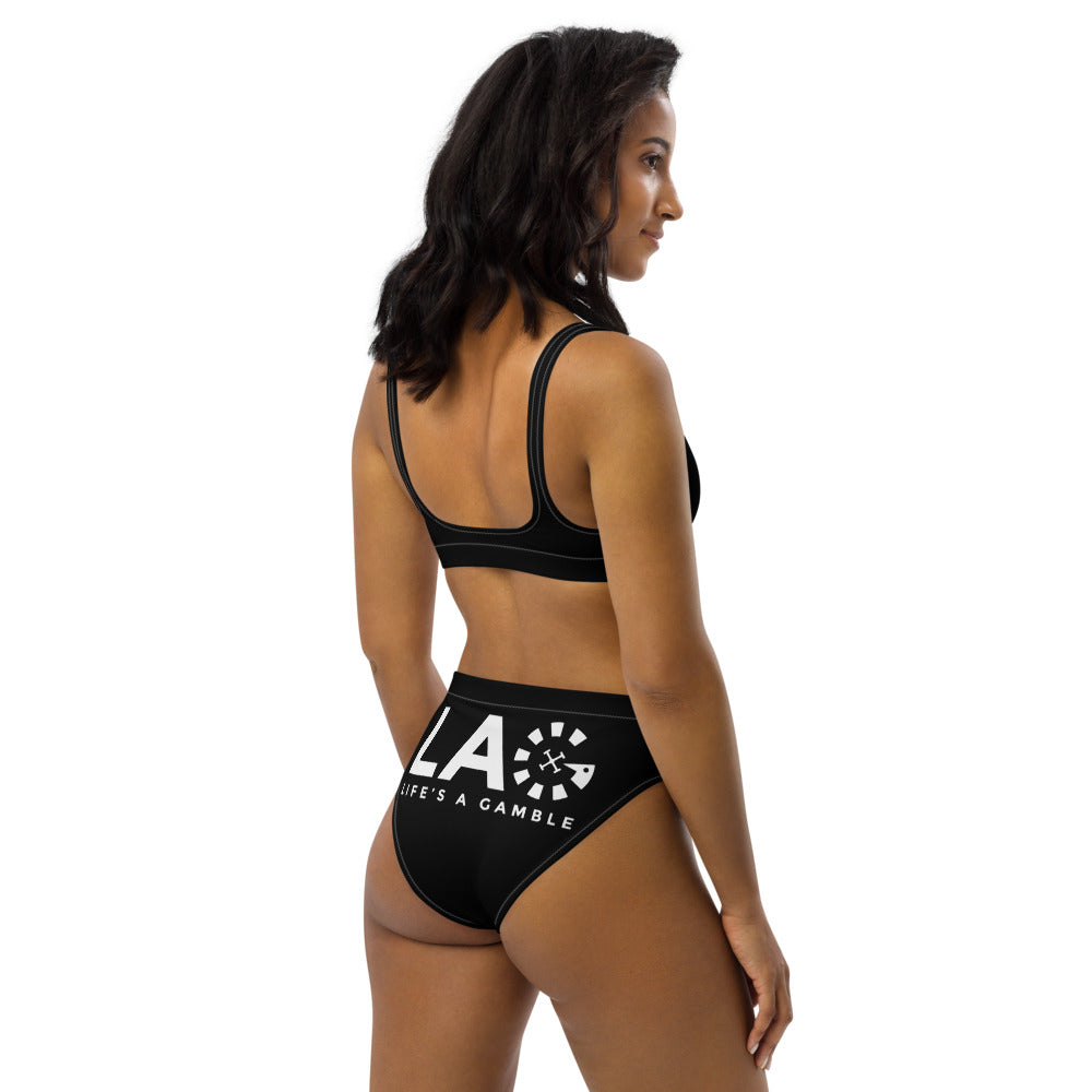 LAG Life's A Gamble White high-waisted bikini