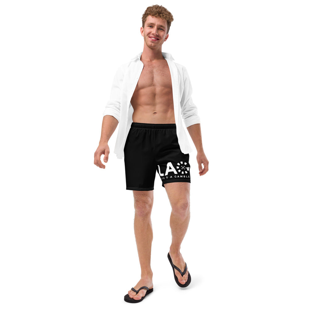 LAG Life's A Gamble White Men's swim trunks