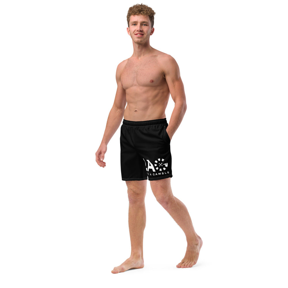 LAG Life's A Gamble White Men's swim trunks