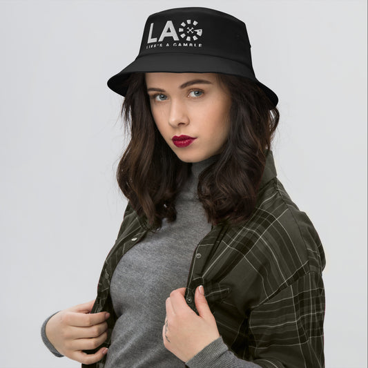 LAG Life’s A Gamble White Old School Bucket Hat