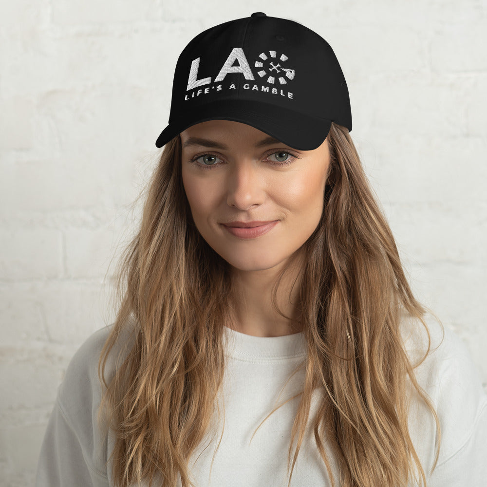 LAG Life's A Gamble White Dad hat