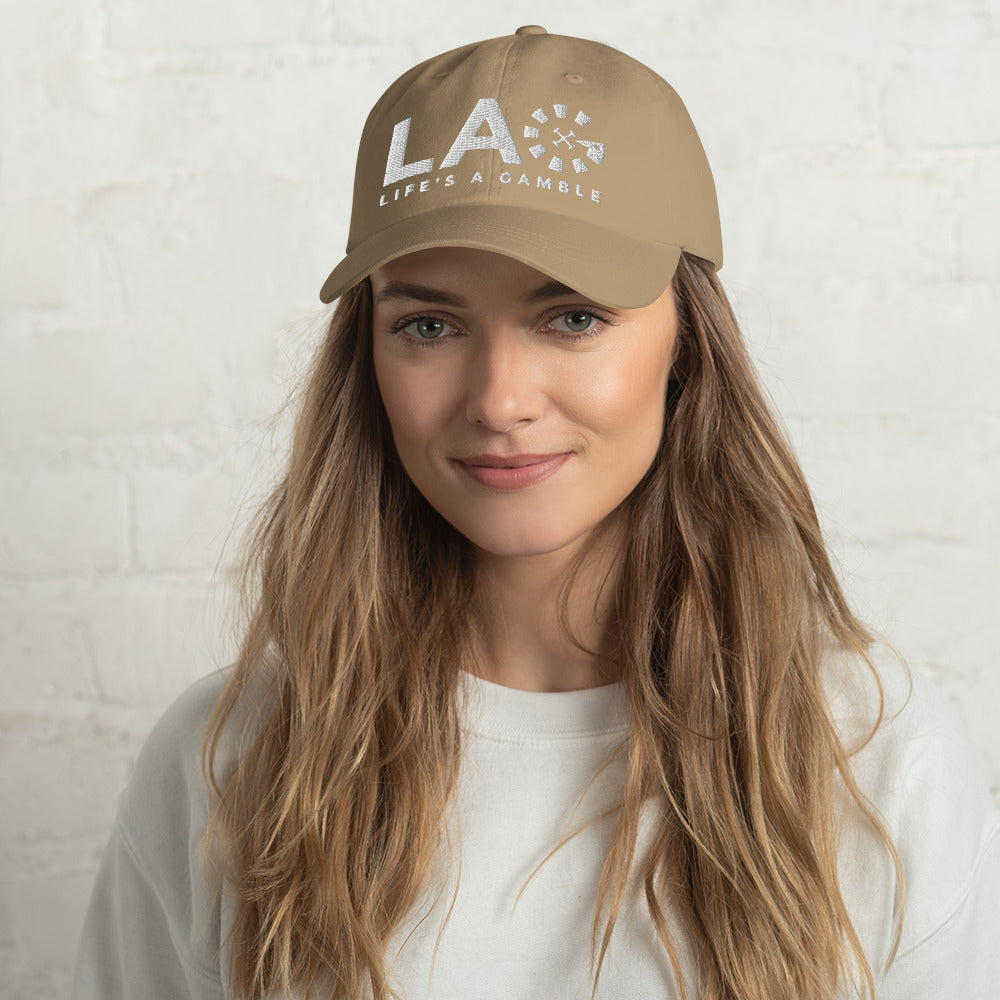 LAG Life's A Gamble White Dad hat