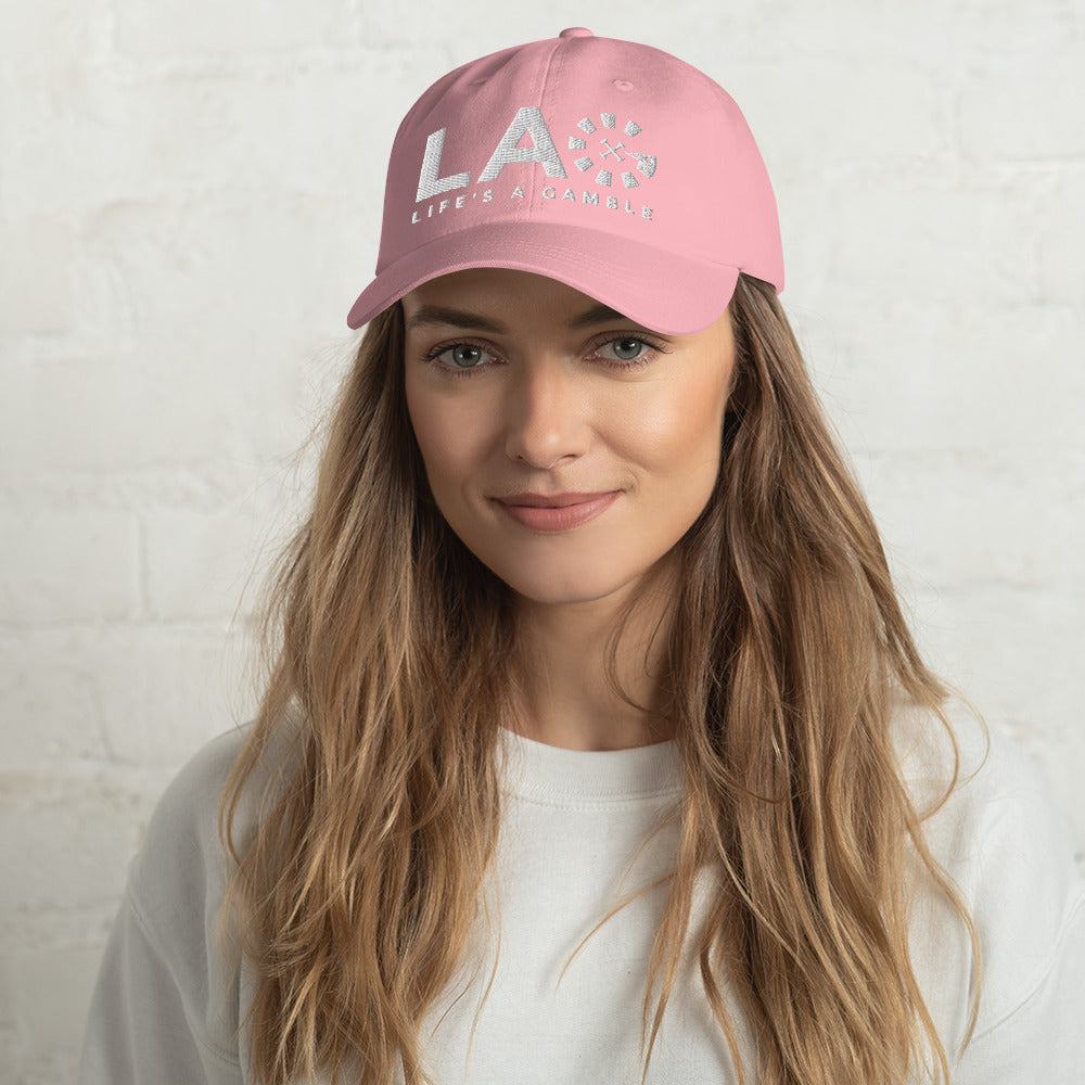 LAG Life's A Gamble White Dad hat