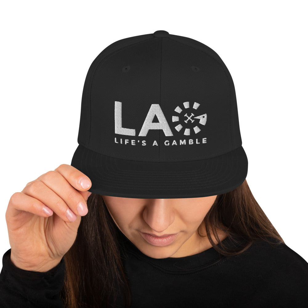 LAG Life's A Gamble White Snapback Hat