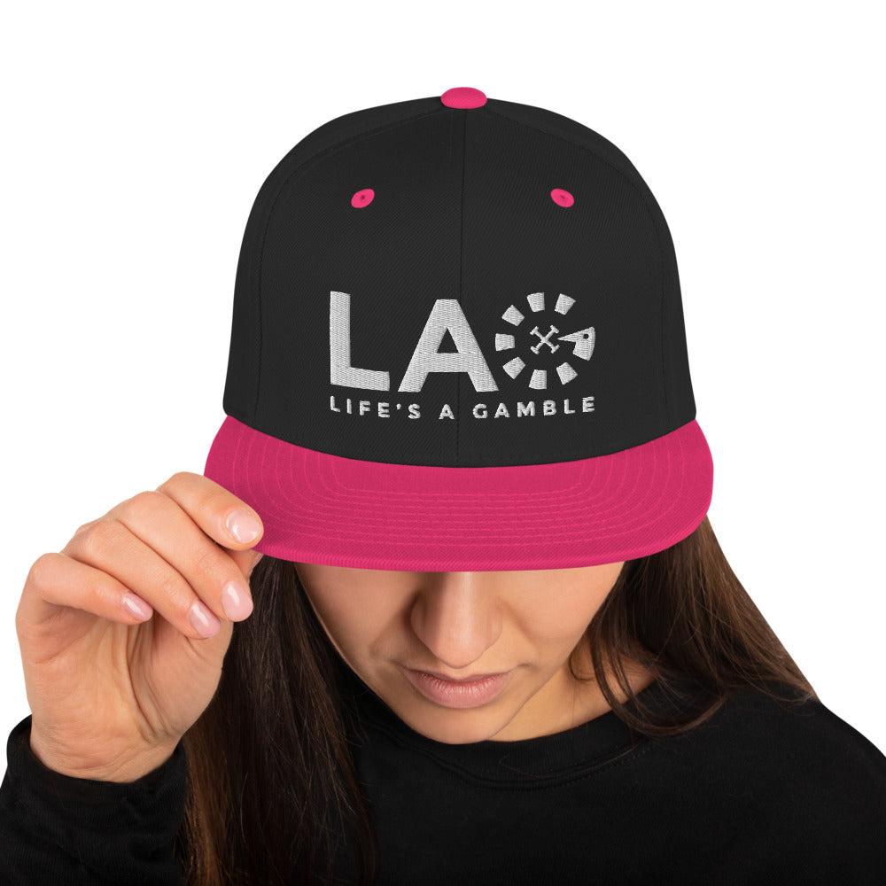 LAG Life's A Gamble White Snapback Hat