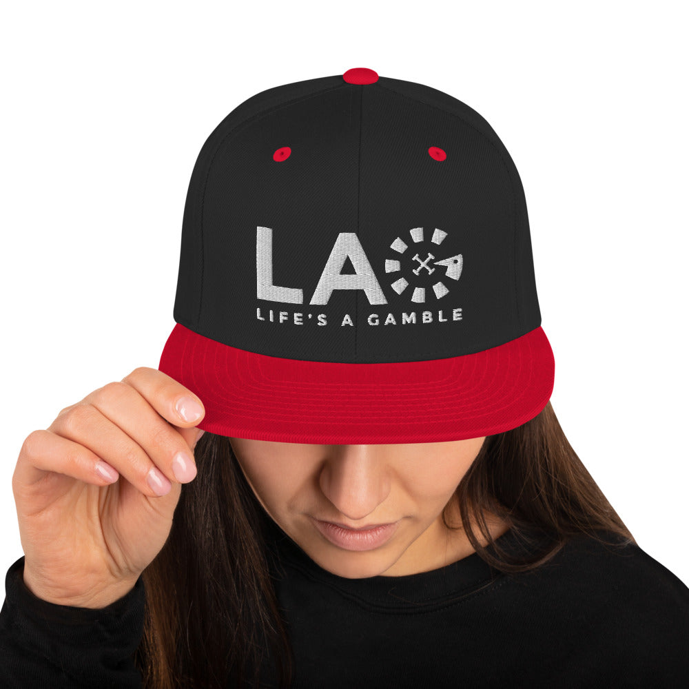LAG Life's A Gamble White Snapback Hat