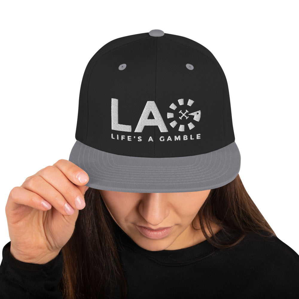 LAG Life's A Gamble White Snapback Hat