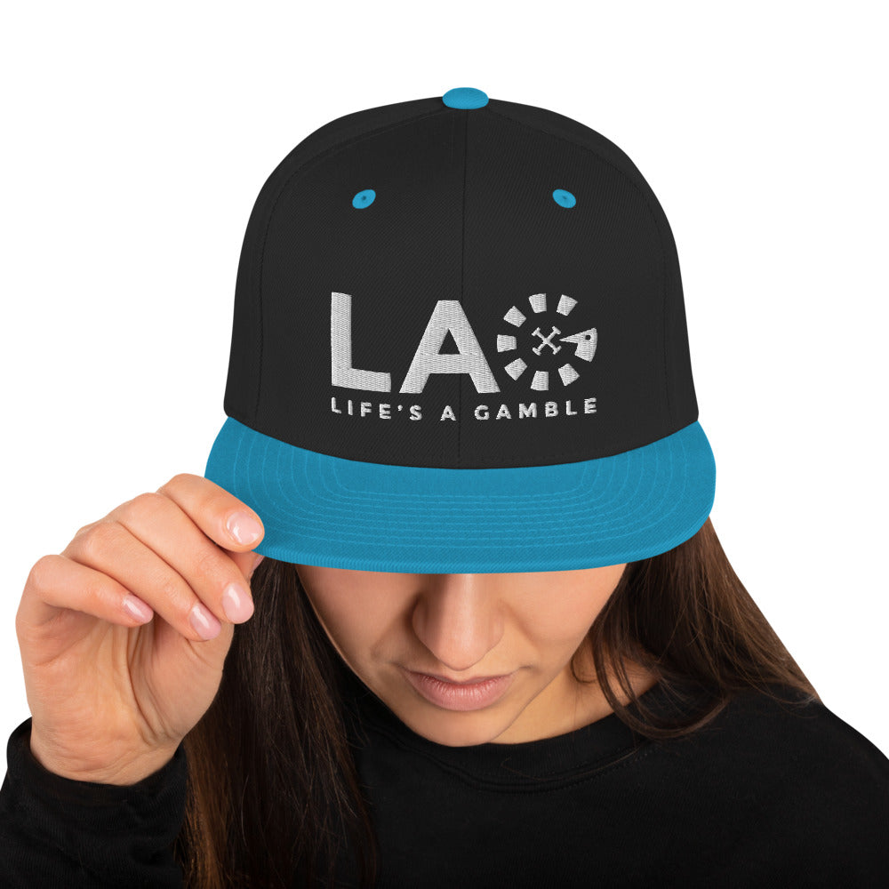 LAG Life's A Gamble White Snapback Hat