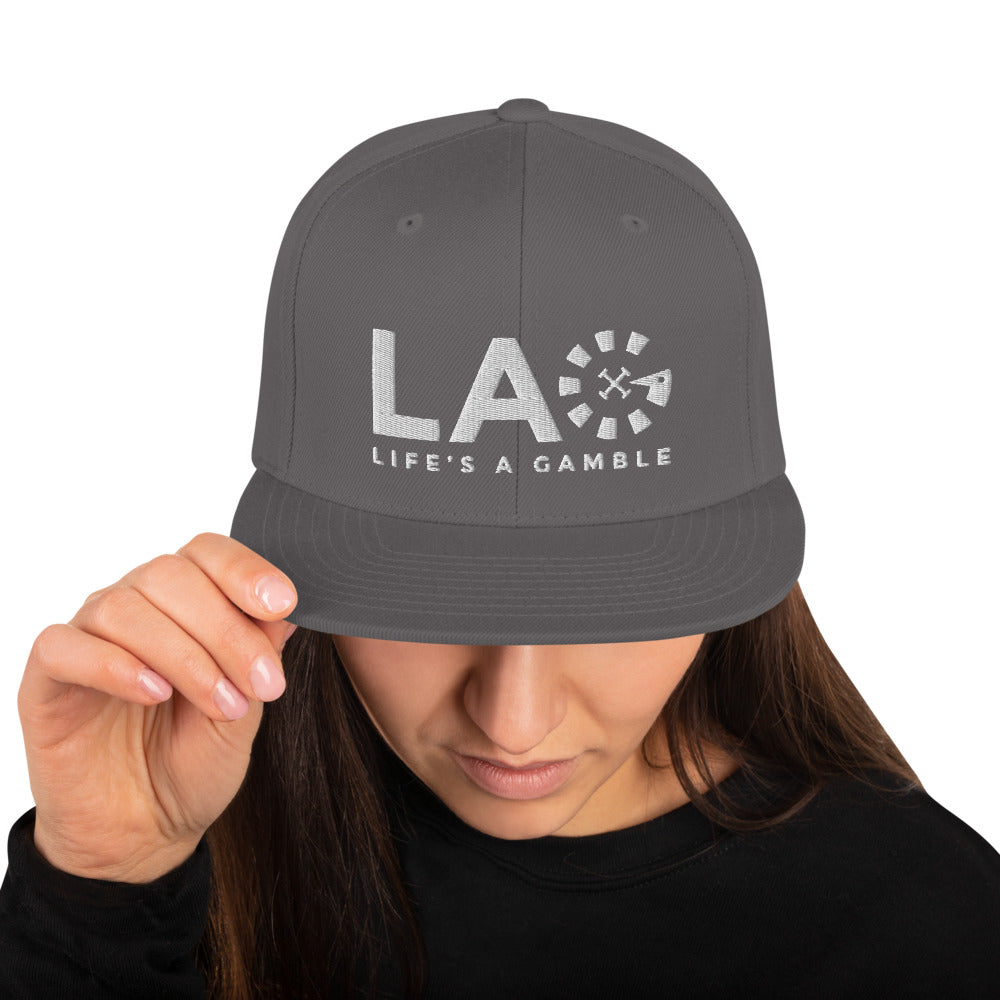 LAG Life's A Gamble White Snapback Hat