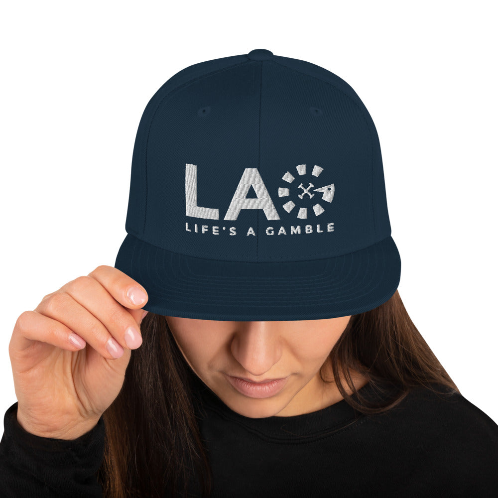 LAG Life's A Gamble White Snapback Hat