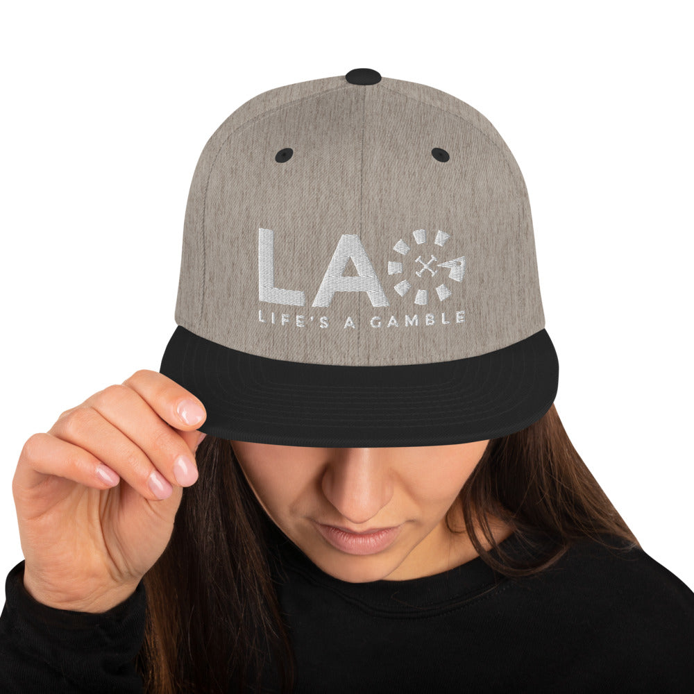 LAG Life's A Gamble White Snapback Hat