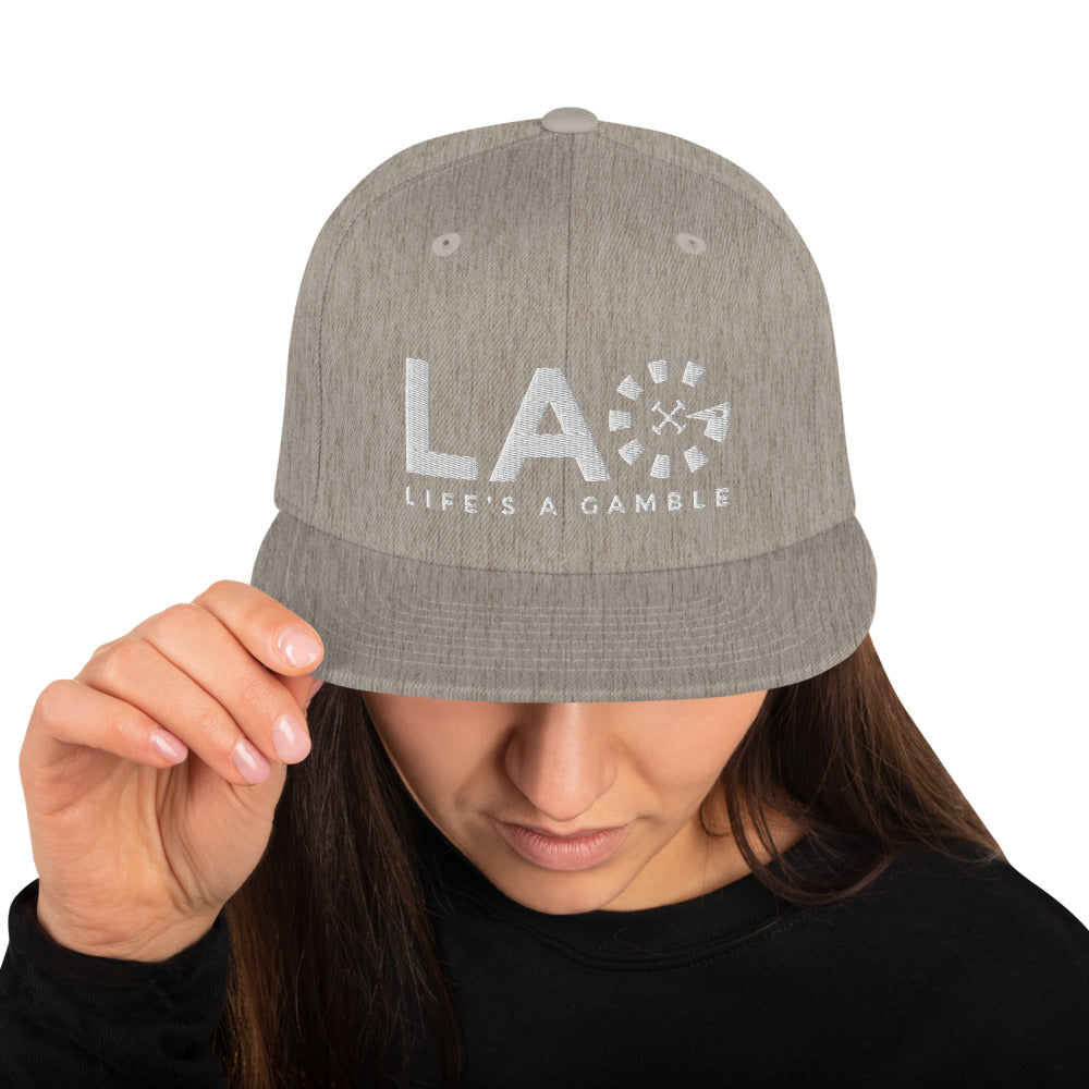 LAG Life's A Gamble White Snapback Hat