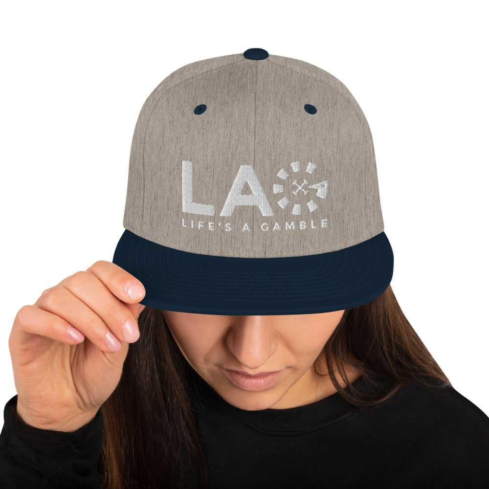 LAG Life's A Gamble White Snapback Hat