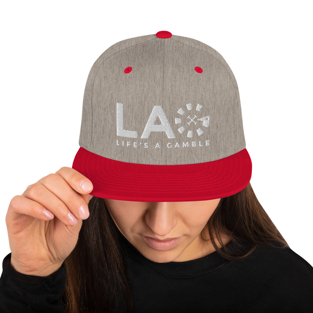 LAG Life's A Gamble White Snapback Hat