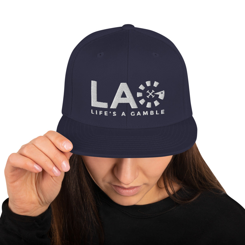LAG Life's A Gamble White Snapback Hat