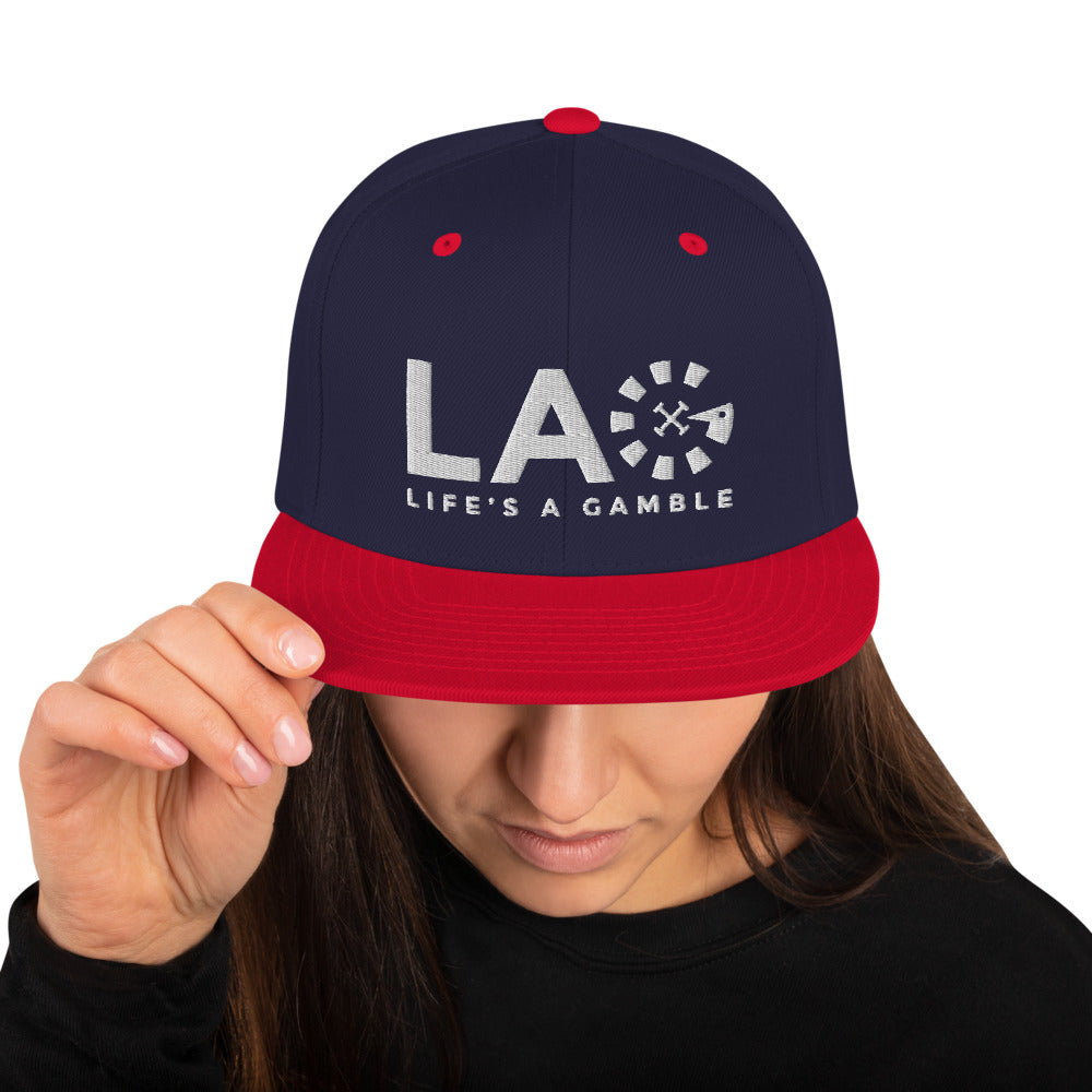 LAG Life's A Gamble White Snapback Hat