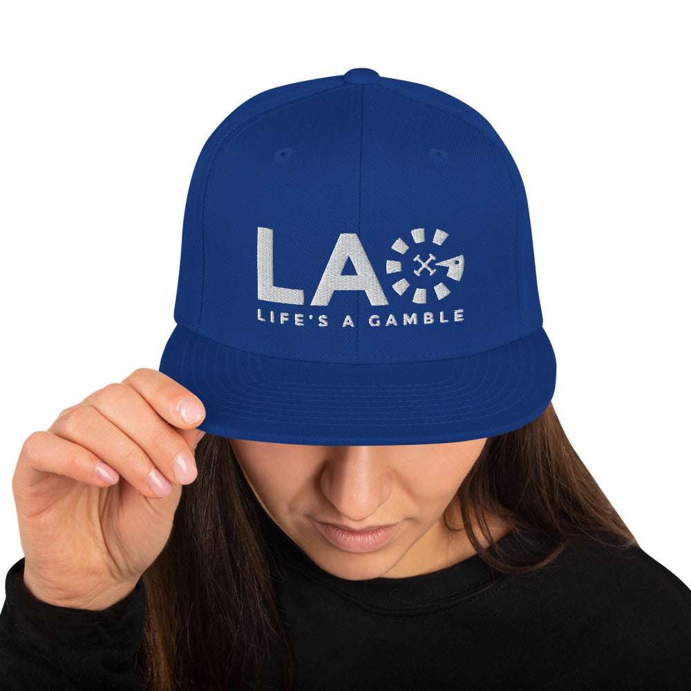 LAG Life's A Gamble White Snapback Hat