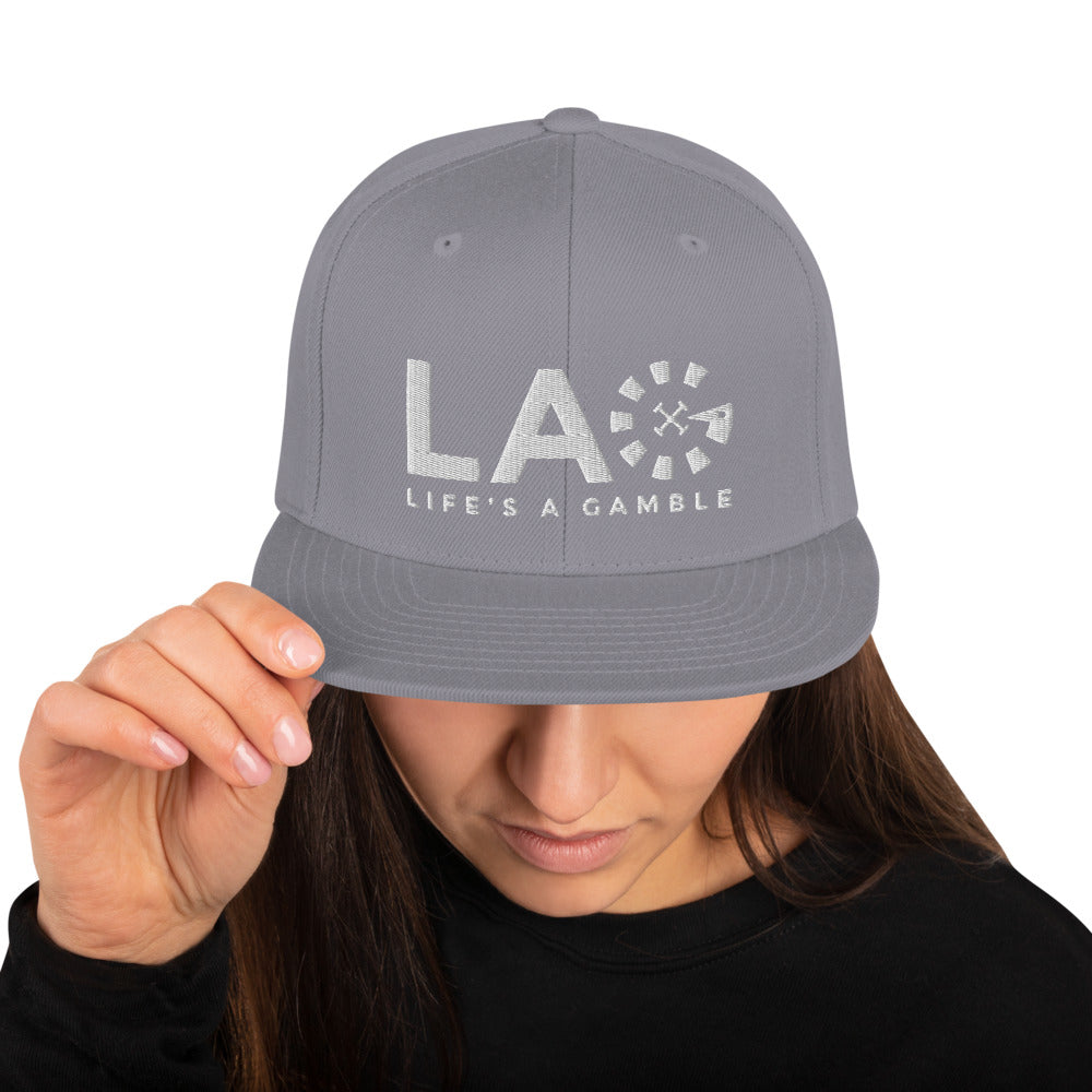 LAG Life's A Gamble White Snapback Hat