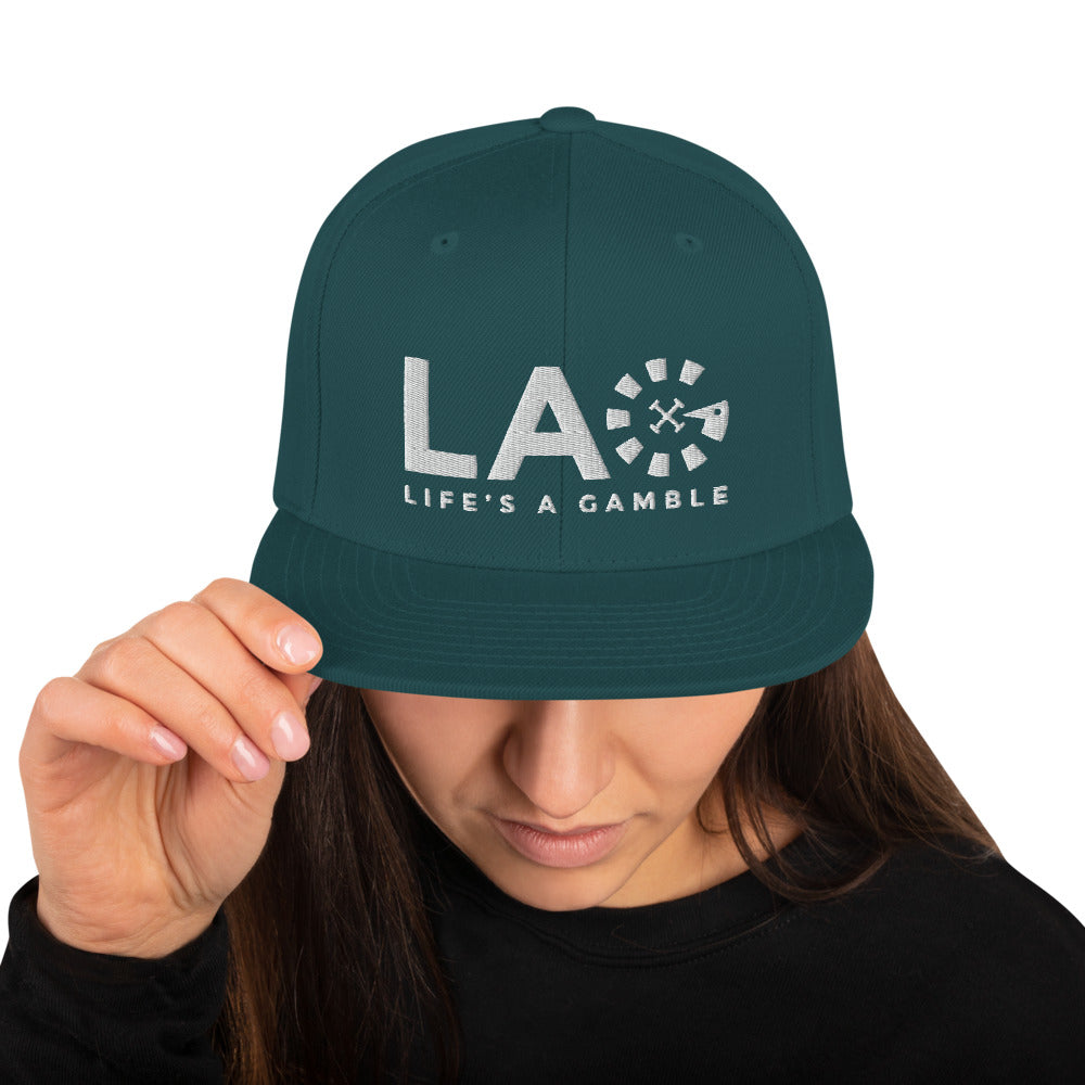 LAG Life's A Gamble White Snapback Hat