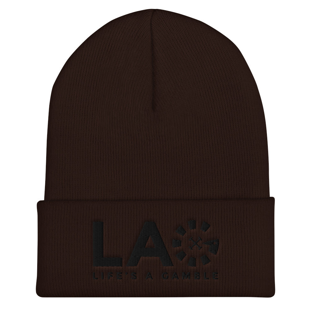 LAG Life's A Gamble Black Cuffed Beanie