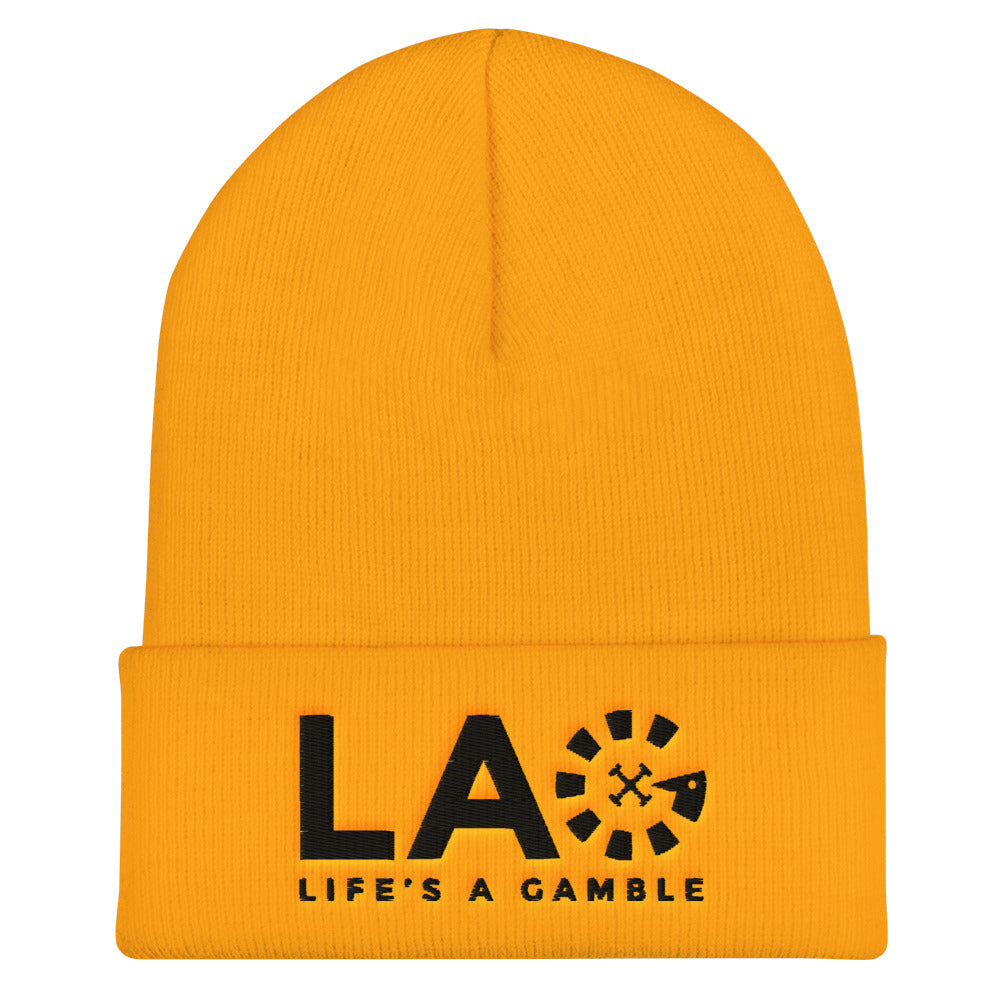 LAG Life's A Gamble Black Cuffed Beanie