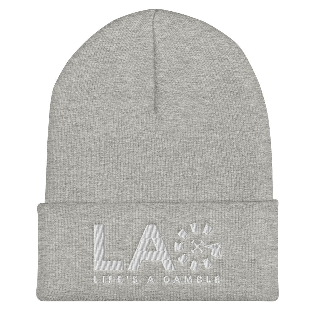 LAG Life's A Gamble White Cuffed Beanie