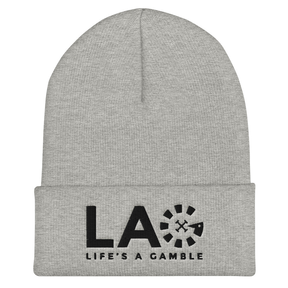 LAG Life's A Gamble Black Cuffed Beanie