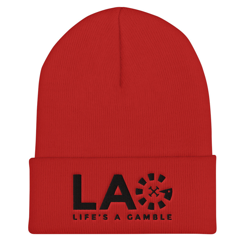 LAG Life's A Gamble Black Cuffed Beanie