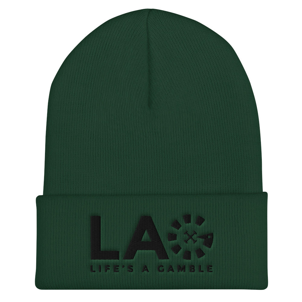 LAG Life's A Gamble Black Cuffed Beanie