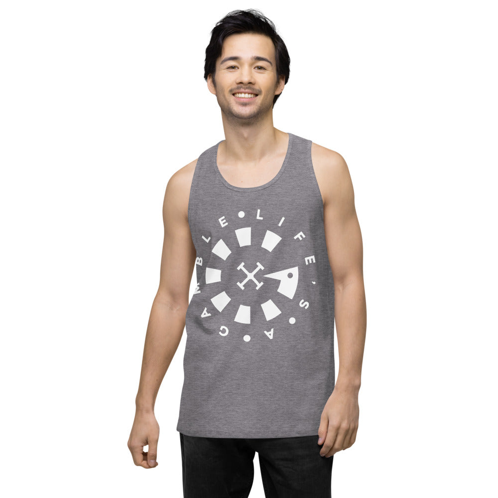 LAG Life's A Gamble Circle White Men’s premium tank top