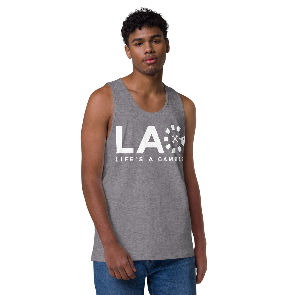 LAG Life's A Gamble White Men’s premium tank top