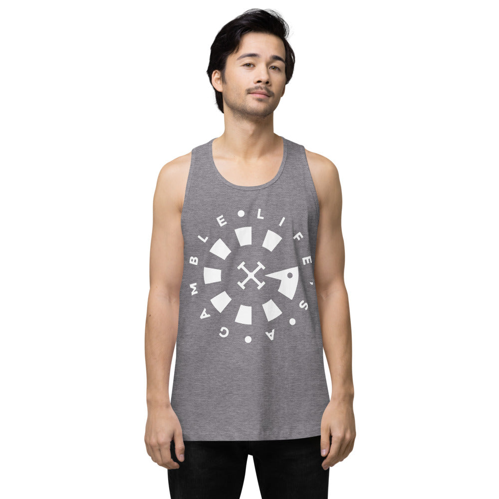LAG Life's A Gamble Circle White Men’s premium tank top