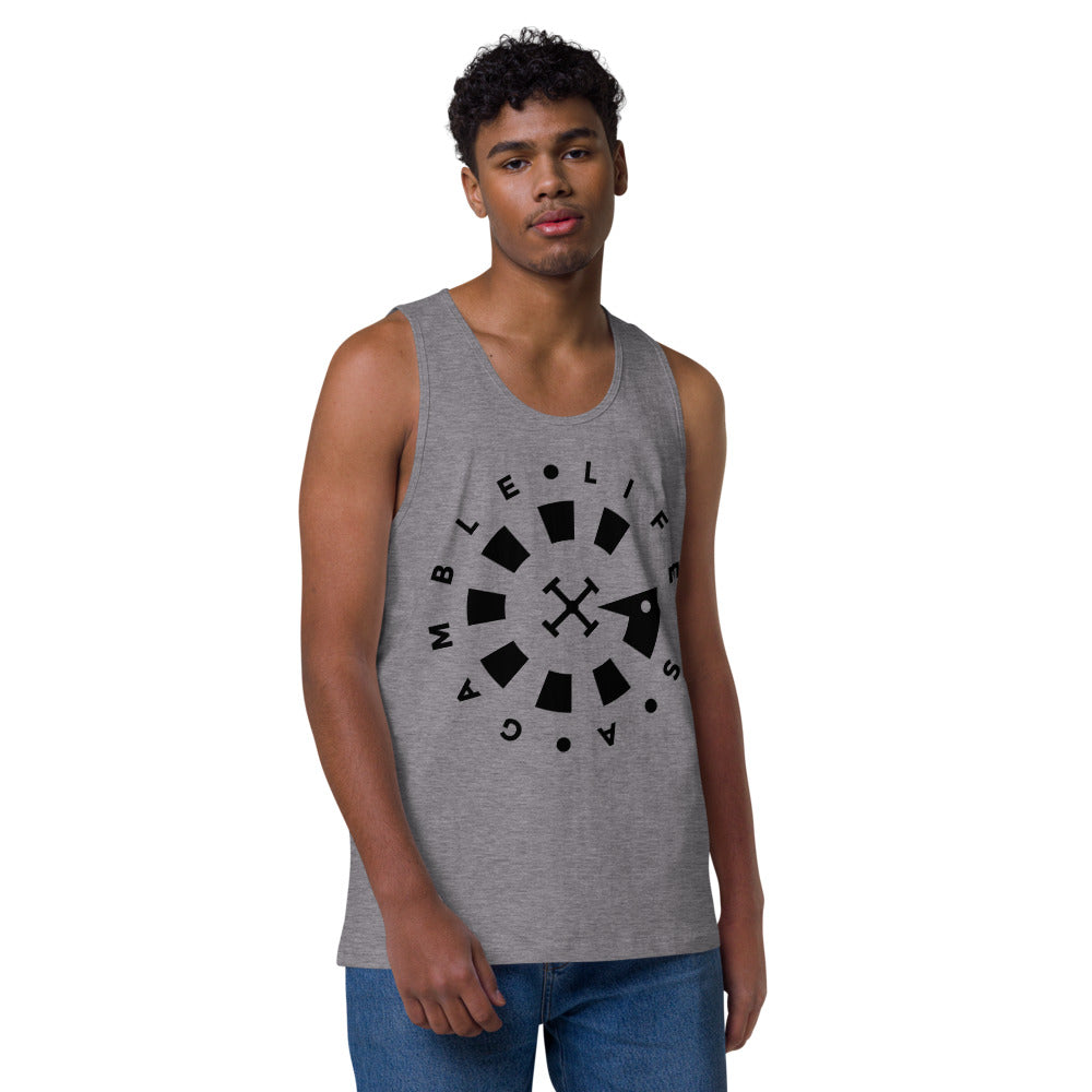 LAG Life's a Gamble Circle Black Men’s premium tank top
