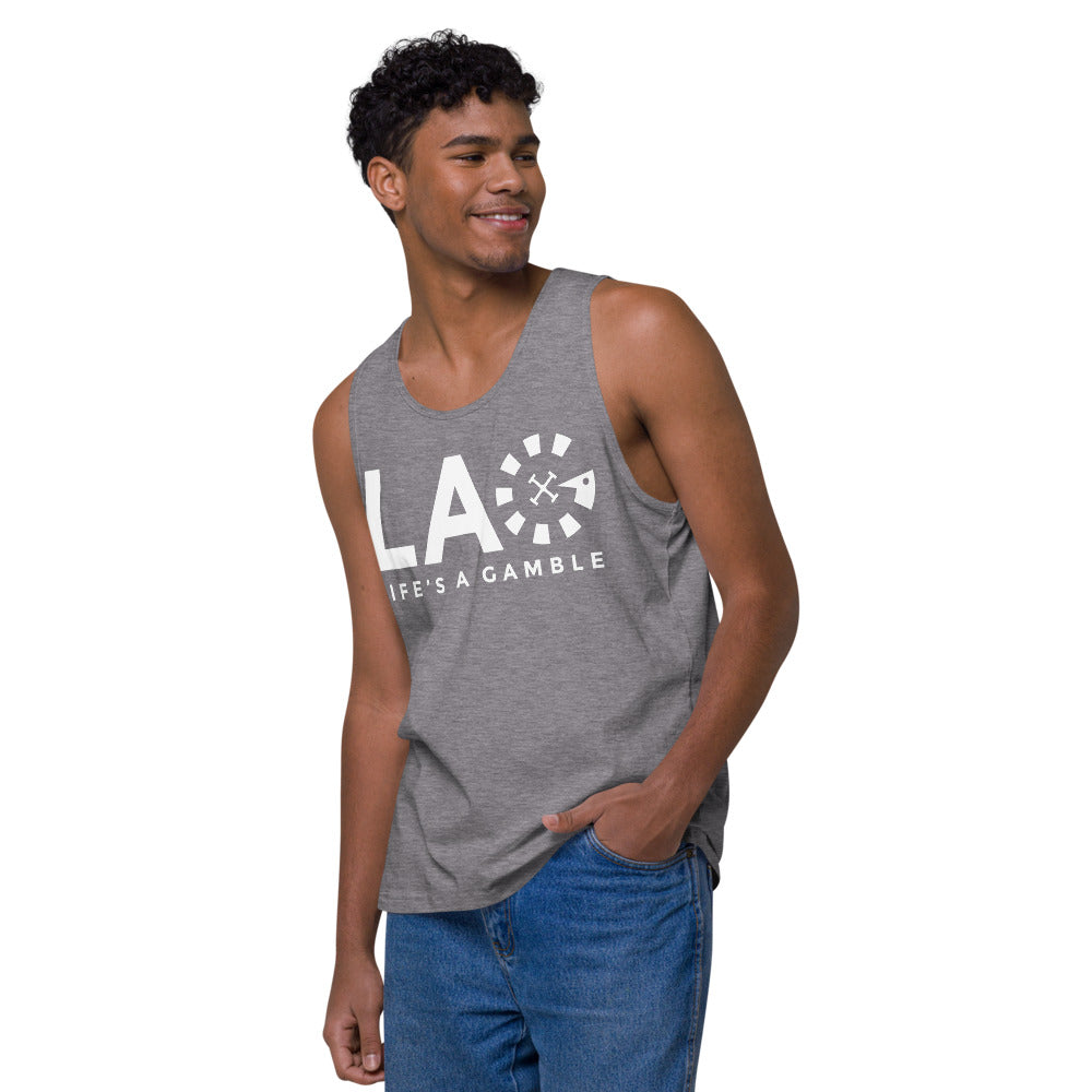 LAG Life's A Gamble White Men’s premium tank top