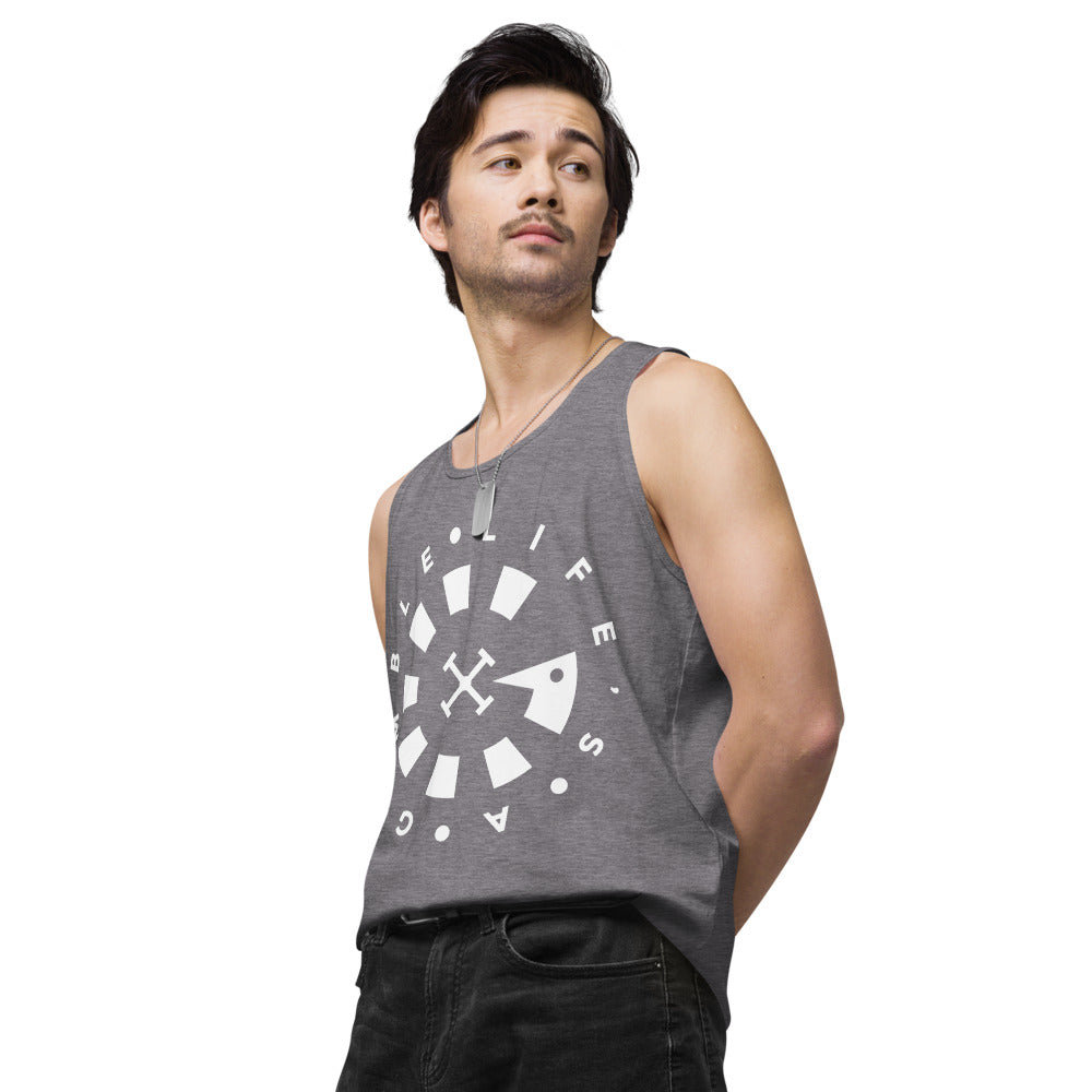 LAG Life's A Gamble Circle White Men’s premium tank top